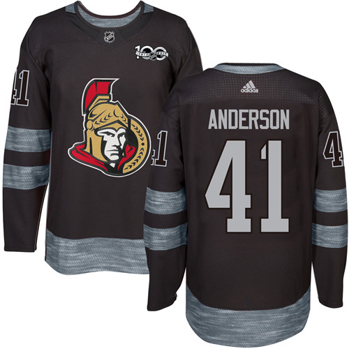 Adidas Senators #41 Craig Anderson Black 1917-100th Anniversary Stitched NHL Jersey